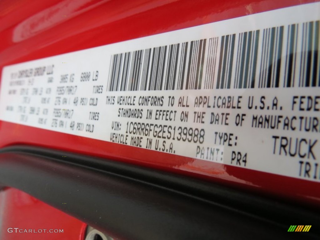2014 1500 Color Code PR4 for Flame Red Photo #87136224