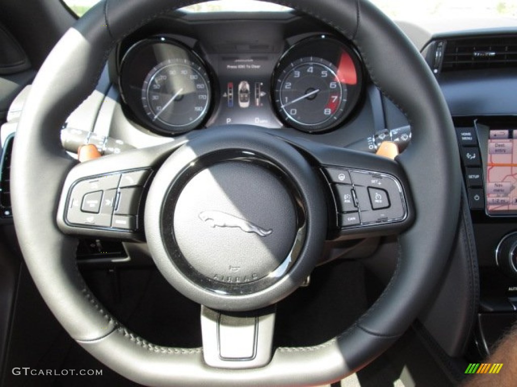 2014 Jaguar F-TYPE S Red Steering Wheel Photo #87136507