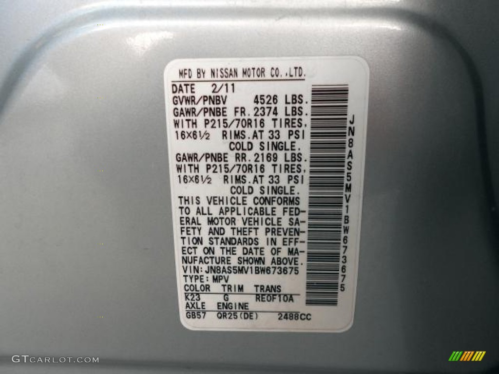 2011 Rogue S AWD - Silver Ice Metallic / Black photo #22