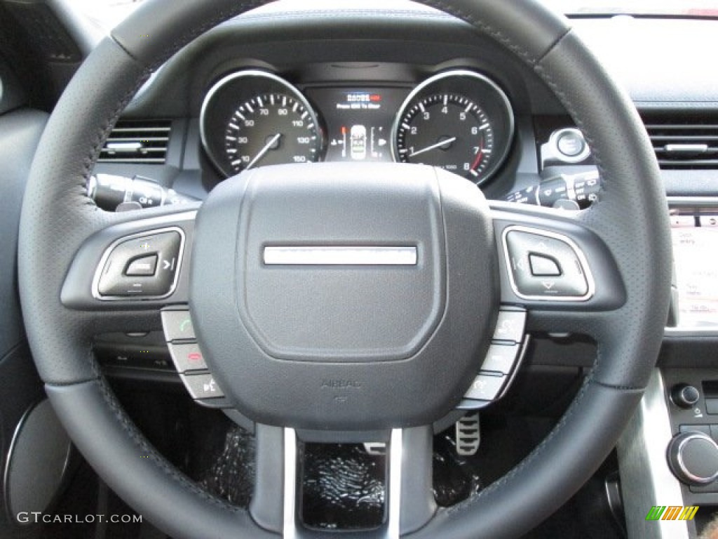 2013 Land Rover Range Rover Evoque Pure Coupe Ebony Steering Wheel Photo #87137848