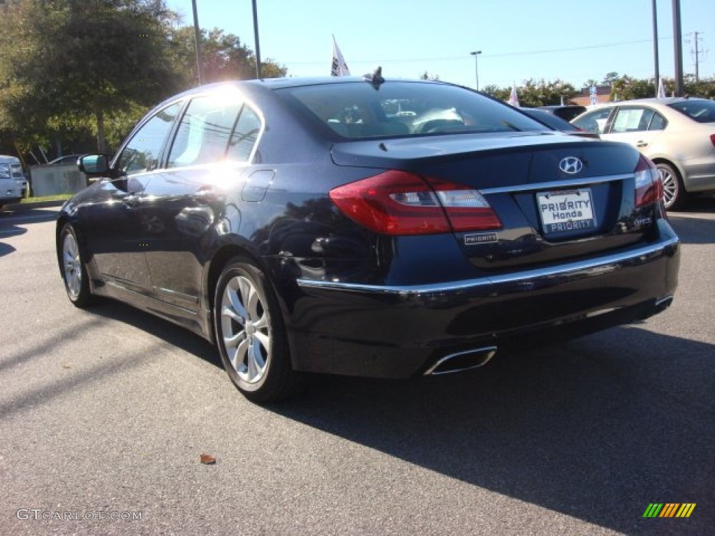 2013 Genesis 3.8 Sedan - Twilight Blue Pearl / Cashmere photo #4