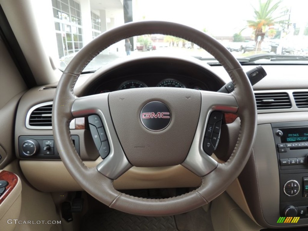 2012 Sierra 1500 SLT Crew Cab - White Diamond Tricoat / Very Dark Cashmere/Light Cashmere photo #13