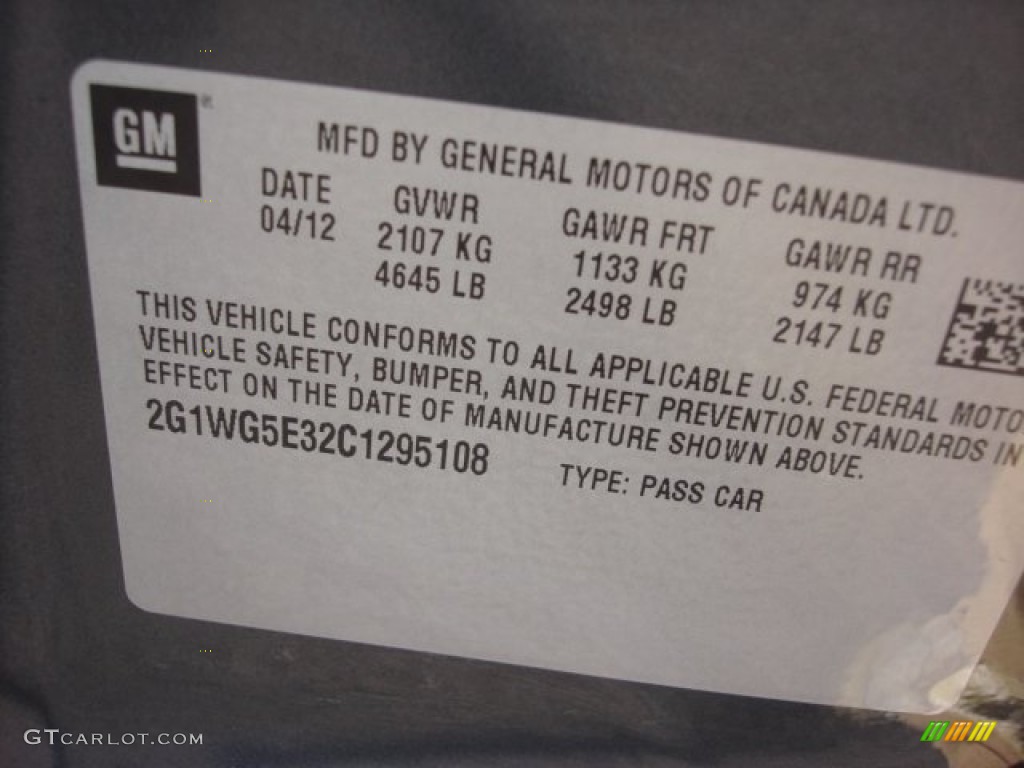 2012 Impala LT - Ashen Gray Metallic / Gray photo #24