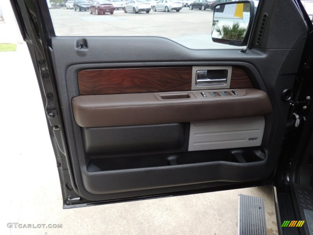 2010 Ford F150 Platinum SuperCrew 4x4 Sienna Brown Leather/Black Door Panel Photo #87140331