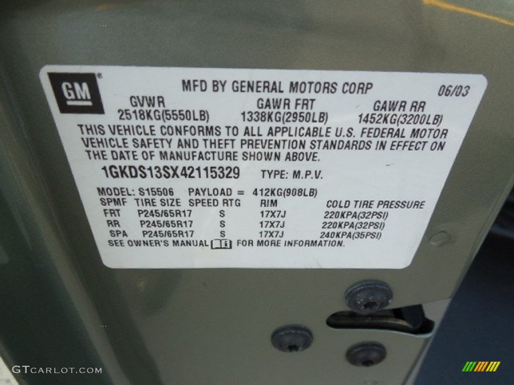 2004 Envoy SLT - Silver Green Metallic / Medium Pewter photo #24