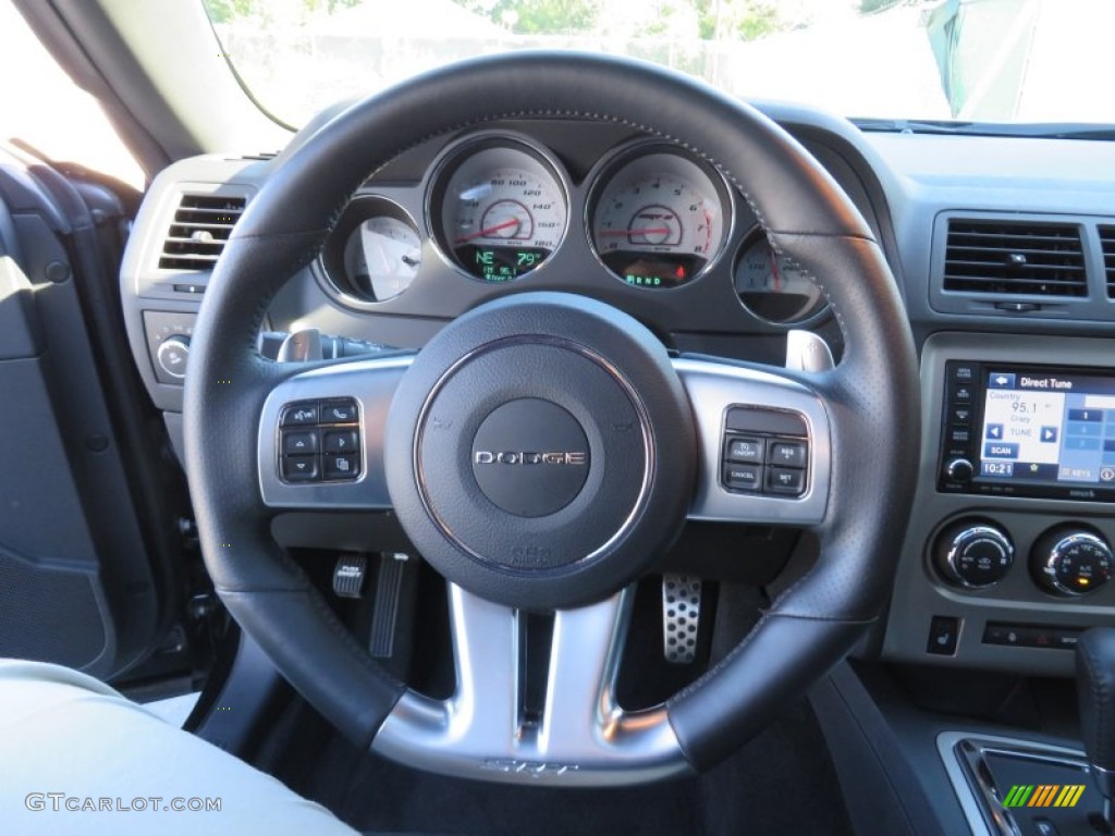 2012 Dodge Challenger SRT8 392 Dark Slate Gray Steering Wheel Photo #87150552