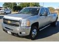 2011 Sheer Silver Metallic Chevrolet Silverado 3500HD LTZ Crew Cab 4x4  photo #2