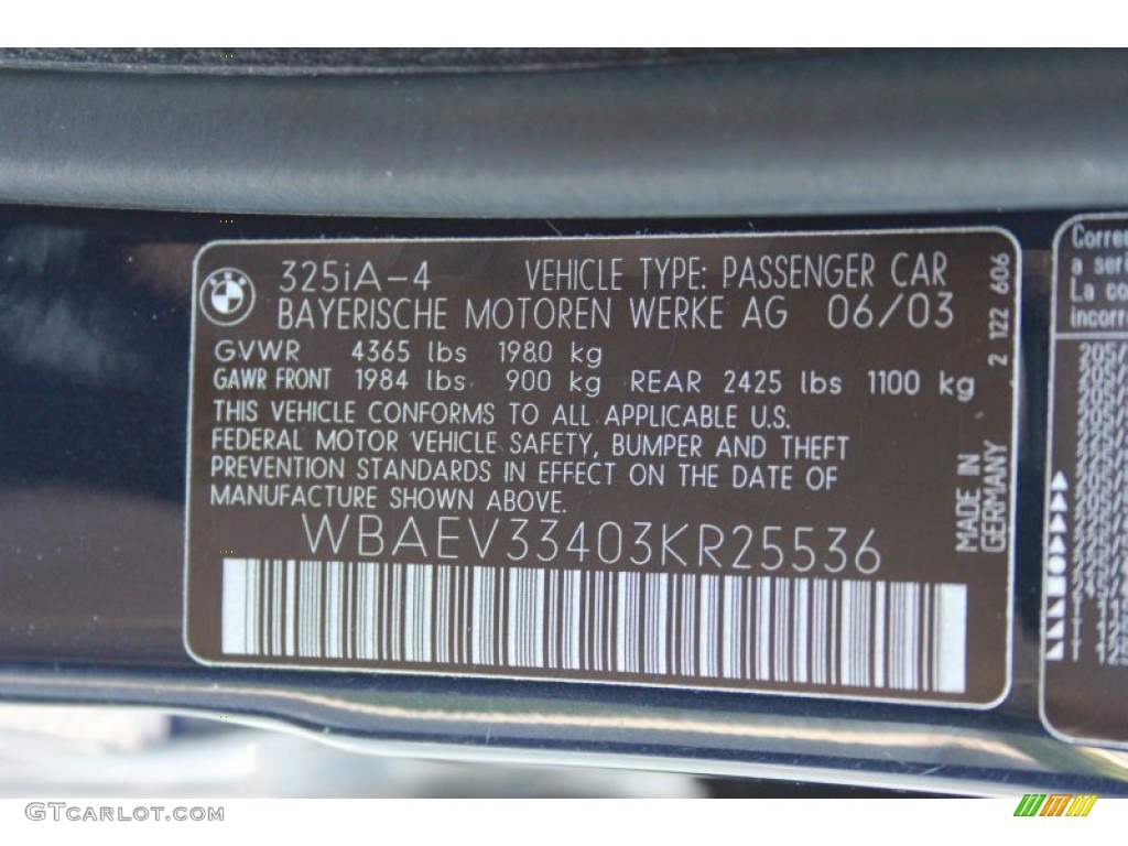 2003 3 Series 325i Sedan - Orient Blue Metallic / Beige photo #33