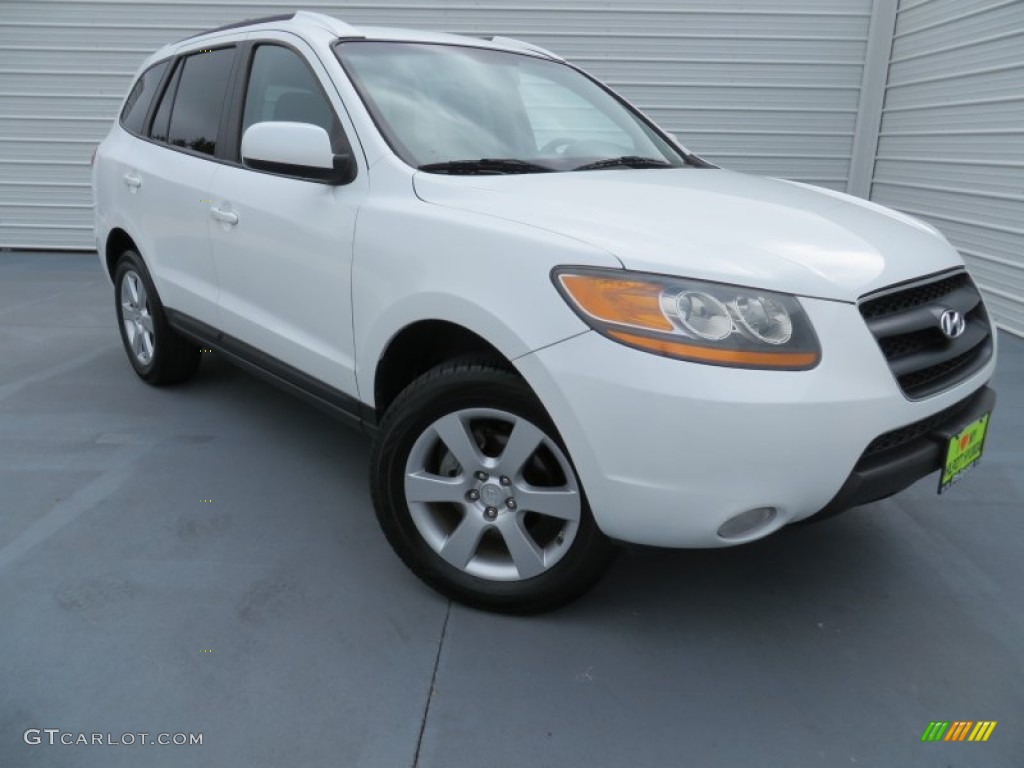 2009 Santa Fe SE - Powder White Pearl / Gray photo #1