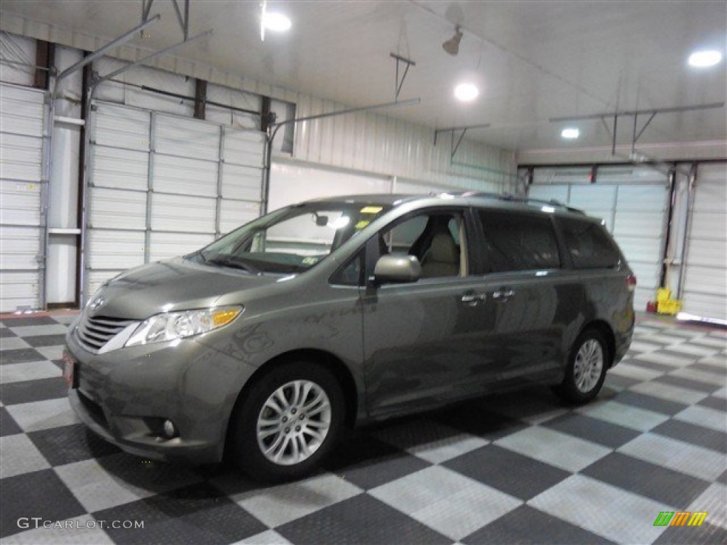 2011 Sienna XLE - Cypress Green Pearl / Bisque photo #4