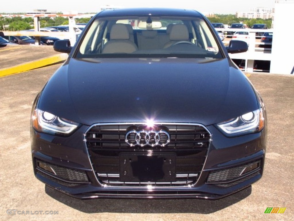 2014 A4 2.0T Sedan - Moonlight Blue Metallic / Velvet Beige/Black photo #6