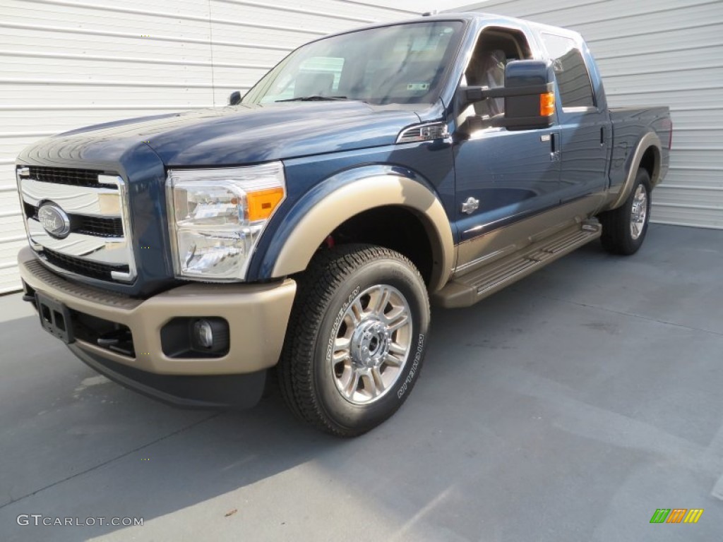 2014 F250 Super Duty King Ranch Crew Cab 4x4 - Blue Jeans Metallic / King Ranch Chaparral Leather/Adobe Trim photo #7
