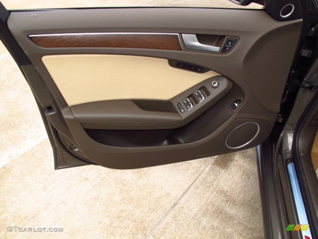 2014 Audi A4 2.0T Sedan Velvet Beige/Moor Brown Door Panel Photo #87166449