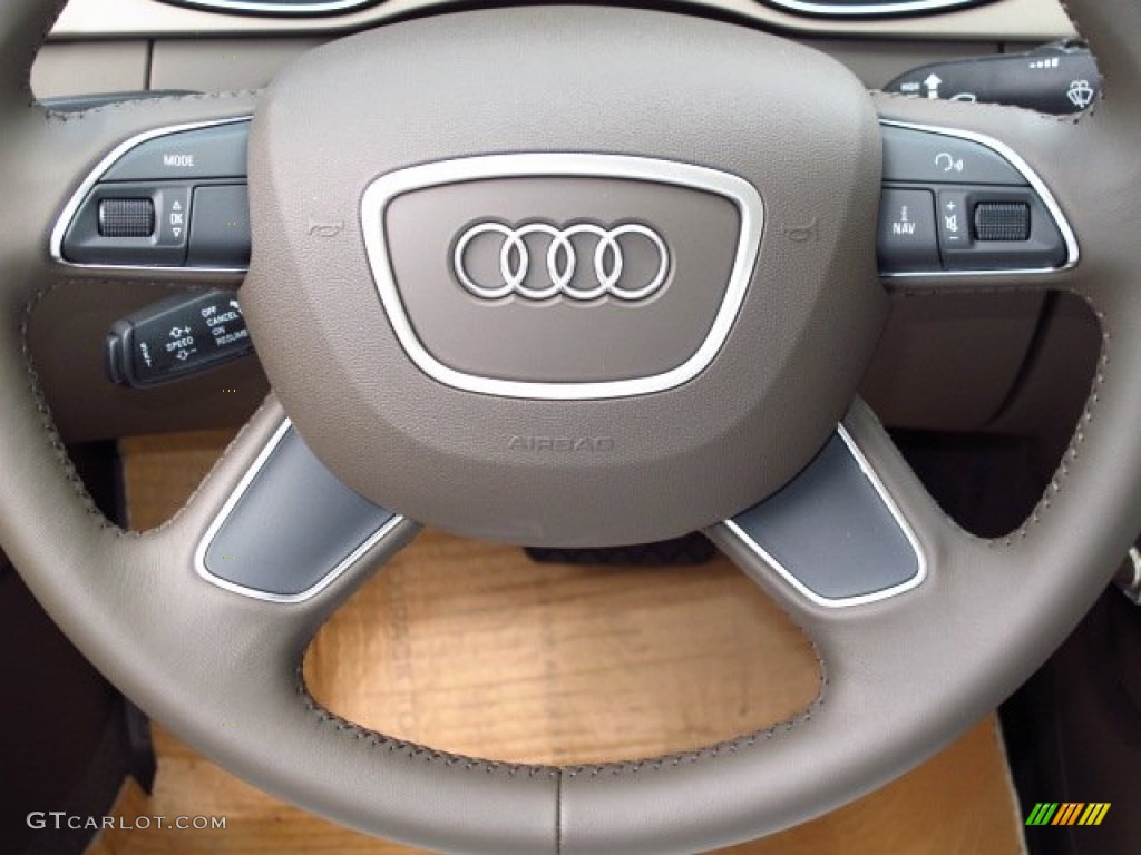2014 Audi A4 2.0T Sedan Velvet Beige/Moor Brown Steering Wheel Photo #87166563