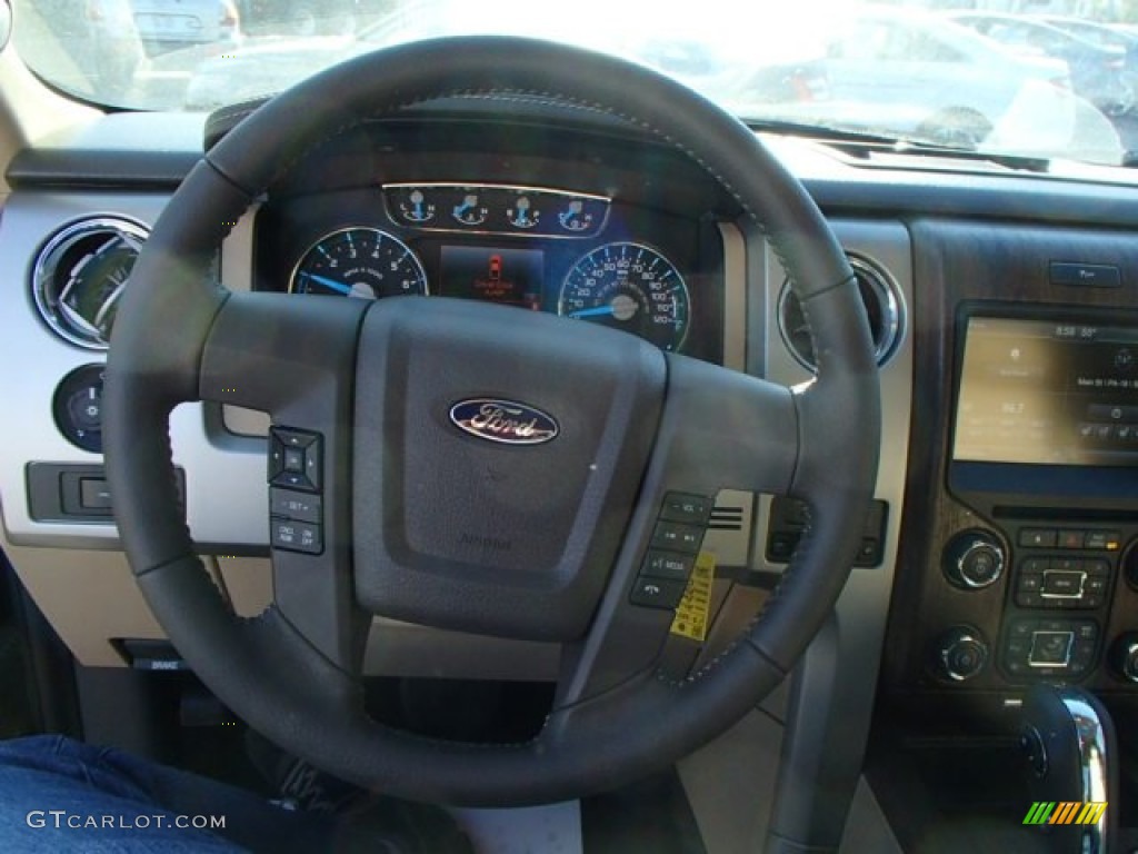 2014 Ford F250 Super Duty Lariat Crew Cab 4x4 Adobe Steering Wheel Photo #87171730