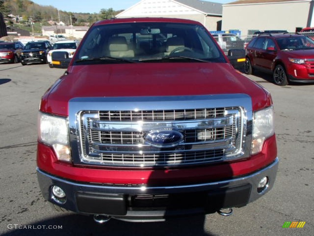 2013 F150 XLT SuperCrew 4x4 - Ruby Red Metallic / Adobe photo #2