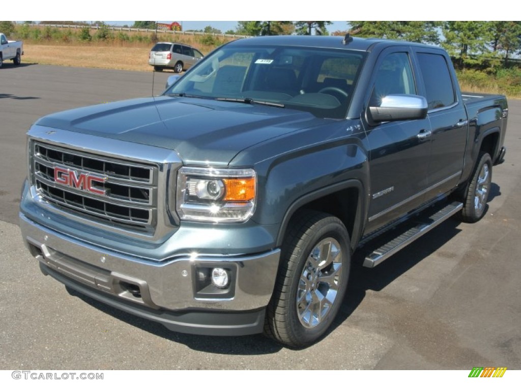 Stealth Gray Metallic 2014 GMC Sierra 1500 SLT Crew Cab 4x4 Exterior Photo #87172176