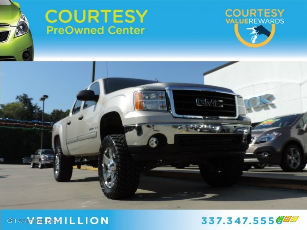 2008 Sierra 1500 SLE Crew Cab 4x4 - Silver Birch Metallic / Ebony photo #1