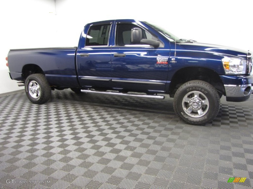 2007 Ram 2500 Laramie Quad Cab 4x4 - Electric Blue Pearl / Medium Slate Gray photo #3