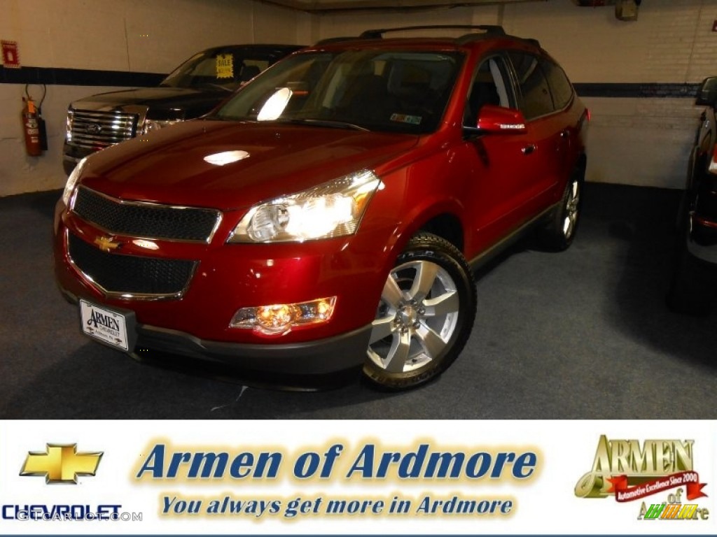 2012 Traverse LT AWD - Crystal Red Tintcoat / Ebony photo #1