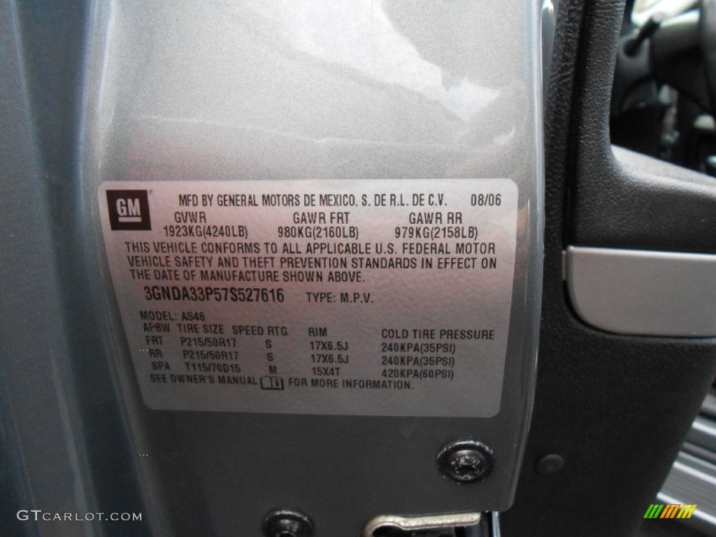 2007 HHR LT - Dark Silver Metallic / Ebony Black photo #24