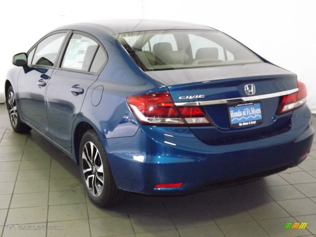 2013 Civic EX Sedan - Dyno Blue Pearl / Gray photo #6