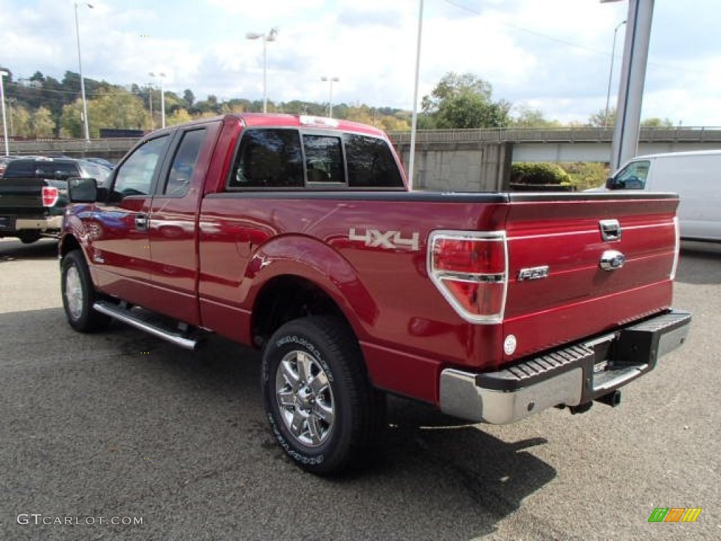 2013 F150 XLT SuperCab 4x4 - Ruby Red Metallic / Adobe photo #6