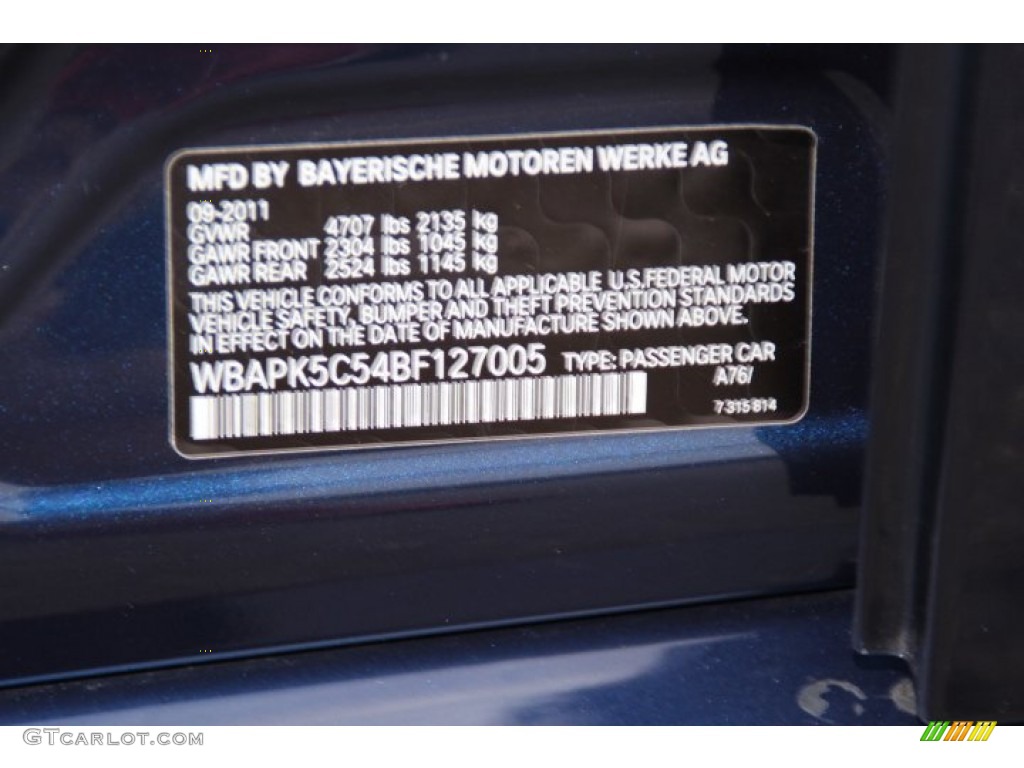 2011 BMW 3 Series 328i xDrive Sedan Color Code Photos