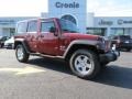 2007 Red Rock Crystal Pearl Jeep Wrangler Unlimited X 4x4  photo #1