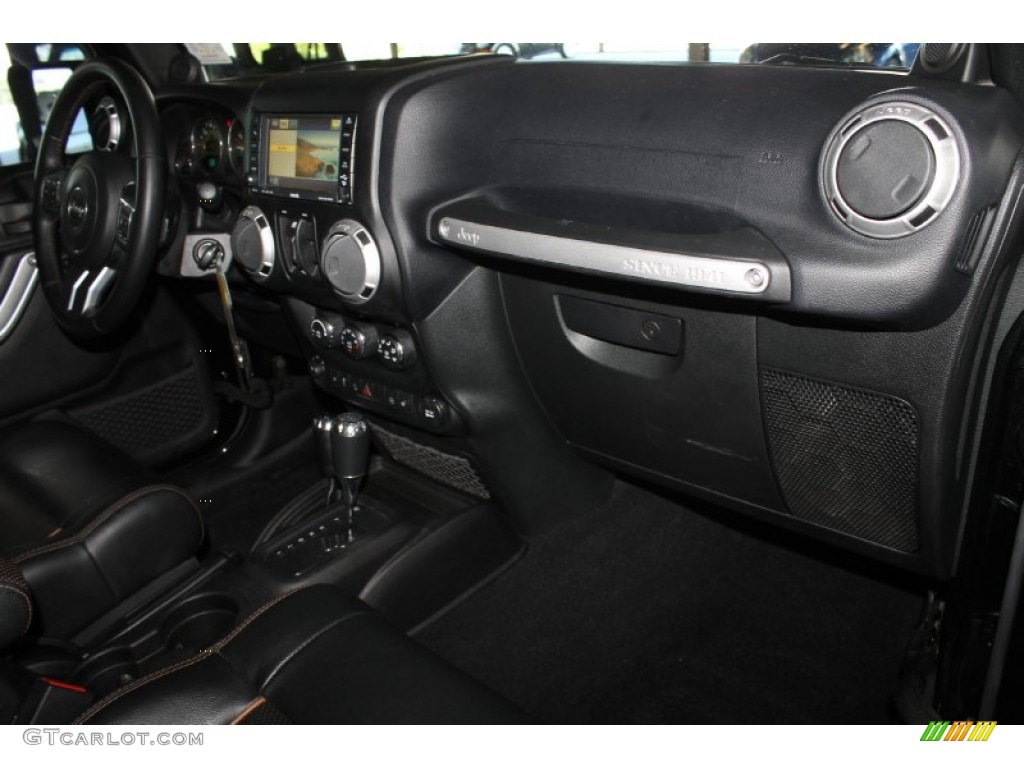 2011 Jeep Wrangler Unlimited Sahara 70th Anniversary 4x4 Black Dashboard Photo #87193836