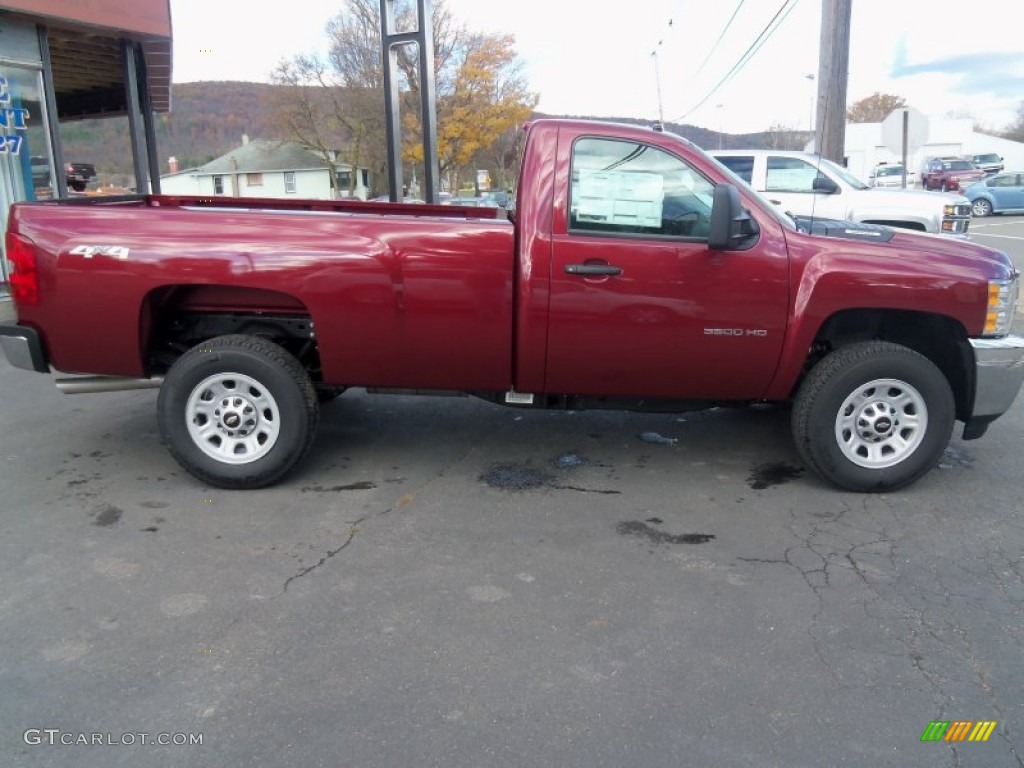 Deep Ruby Metallic 2013 Chevrolet Silverado 3500HD WT Regular Cab 4x4 Exterior Photo #87194478