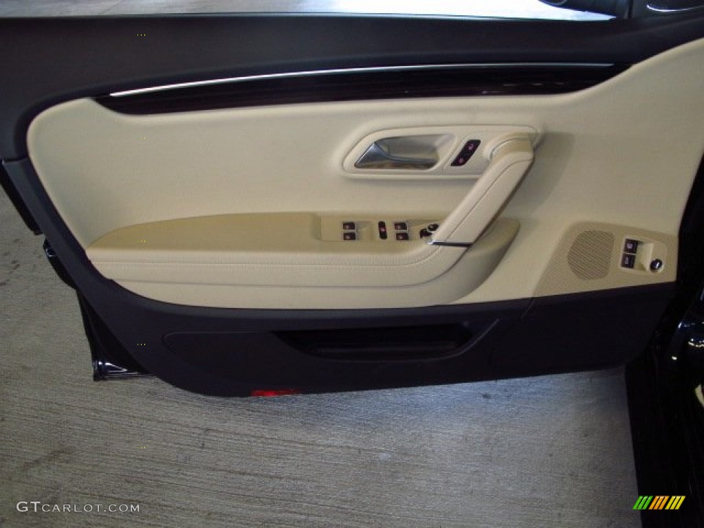 2014 Volkswagen CC V6 Executive 4Motion Desert Beige/Black Door Panel Photo #87194577