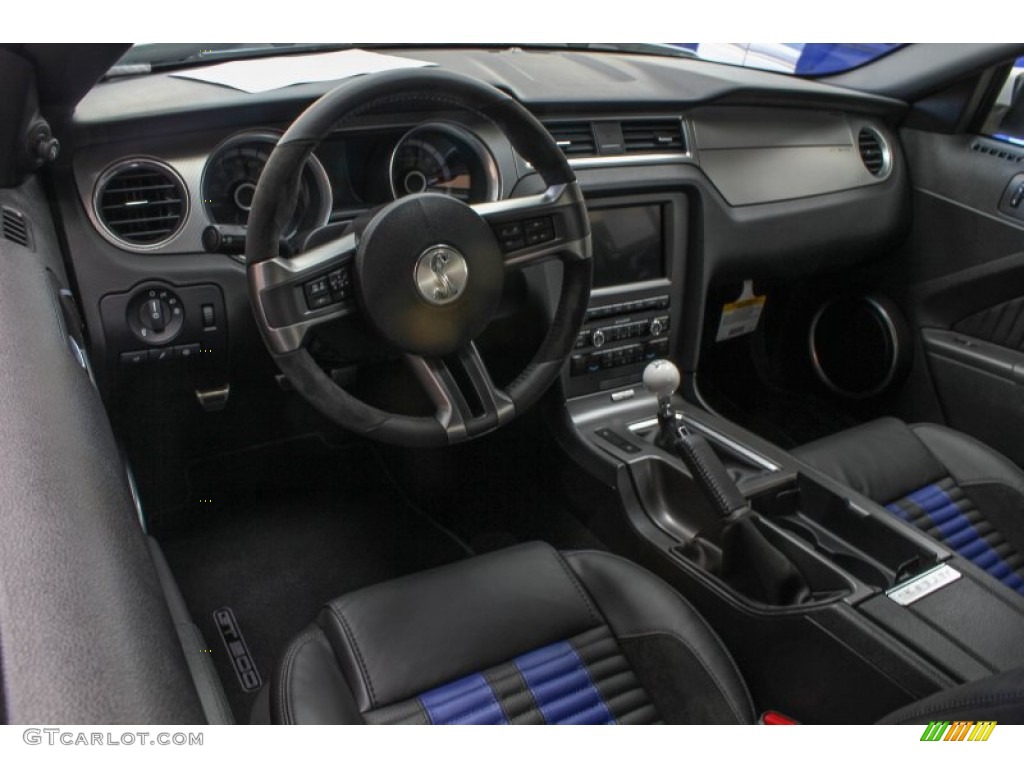 Shelby Charcoal Black/Blue Accents Recaro Sport Seats Interior 2014 Ford Mustang Shelby GT500 SVT Performance Package Coupe Photo #87198303
