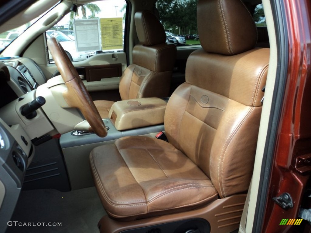 Castano Brown Leather Interior 2007 Ford F150 King Ranch SuperCrew Photo #87200850