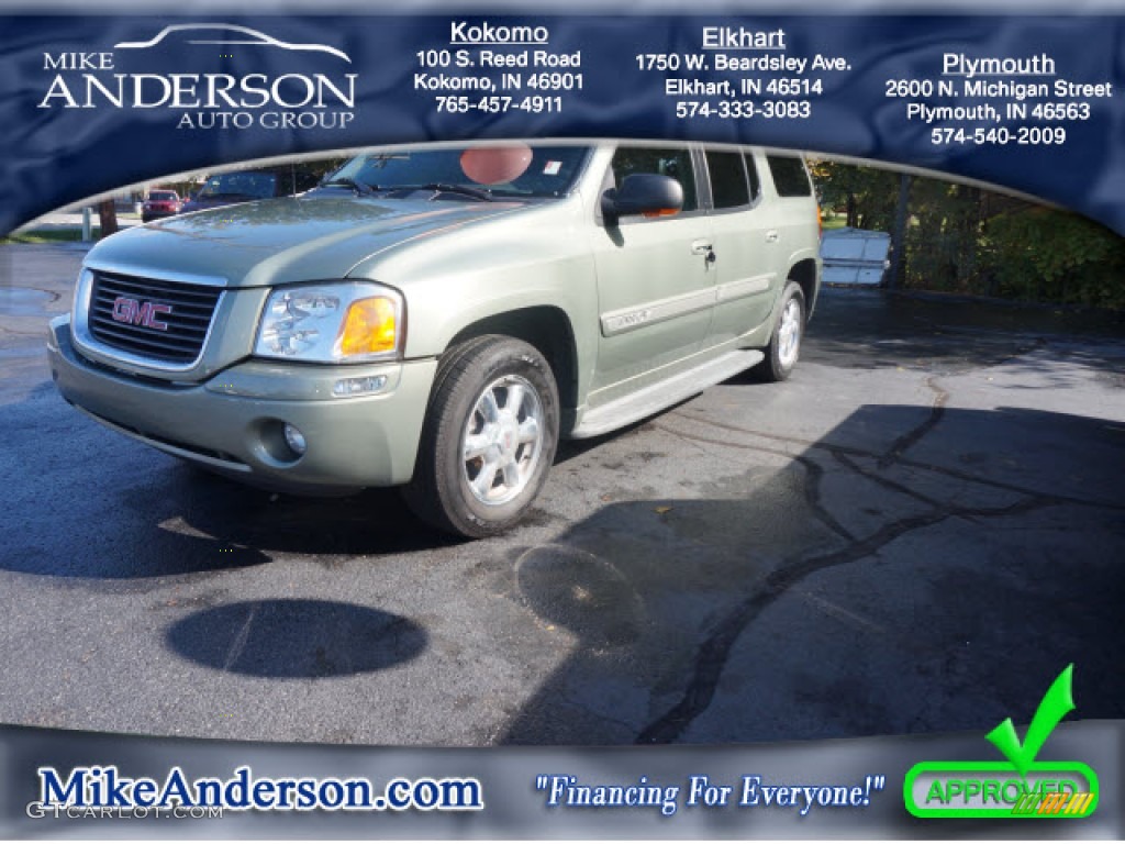 2004 Envoy XL SLT 4x4 - Silver Green Metallic / Medium Pewter photo #1