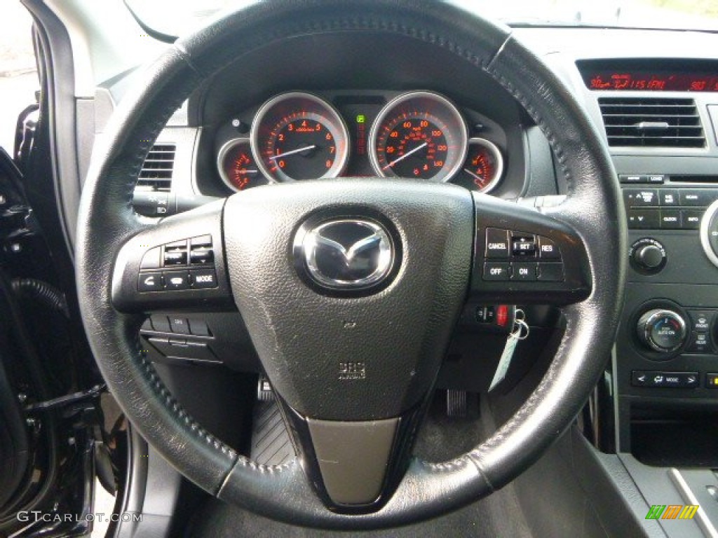 2011 Mazda CX-9 Sport AWD Black Steering Wheel Photo #87202032