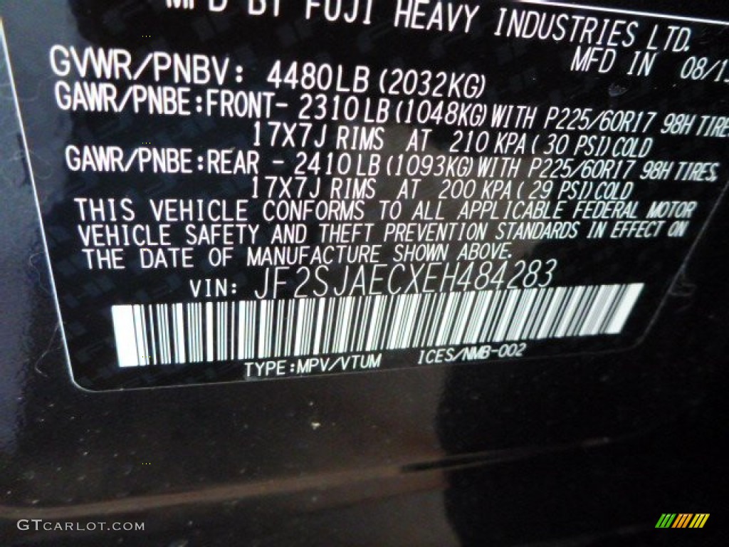 2014 Forester 2.5i Premium - Dark Gray Metallic / Platinum photo #17