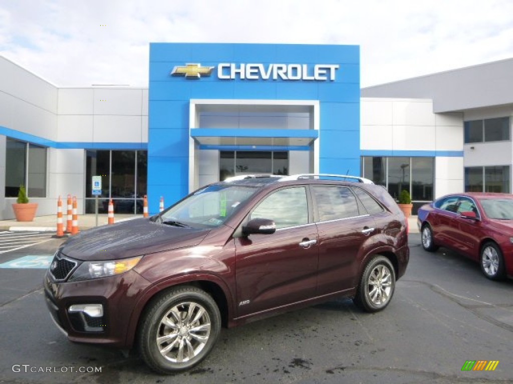 2011 Sorento SX V6 AWD - Dark Cherry / Black photo #1
