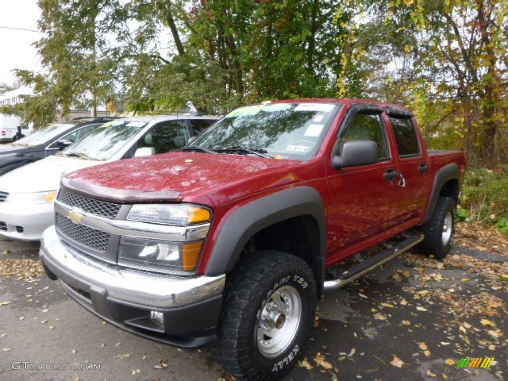 2006 Colorado Z71 Crew Cab 4x4 - Cherry Red Metallic / Very Dark Pewter photo #1