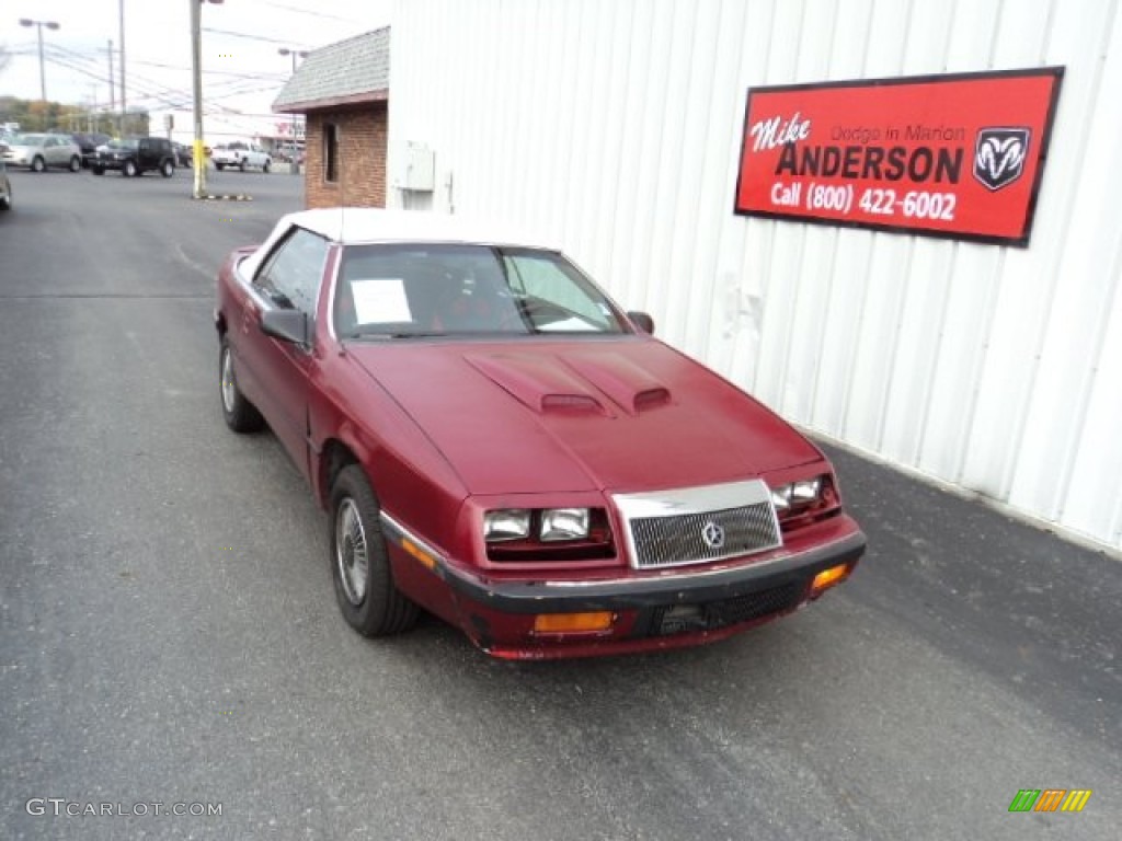 1991 LeBaron Highline Convertible - Claret Red Metallic / Beige photo #1