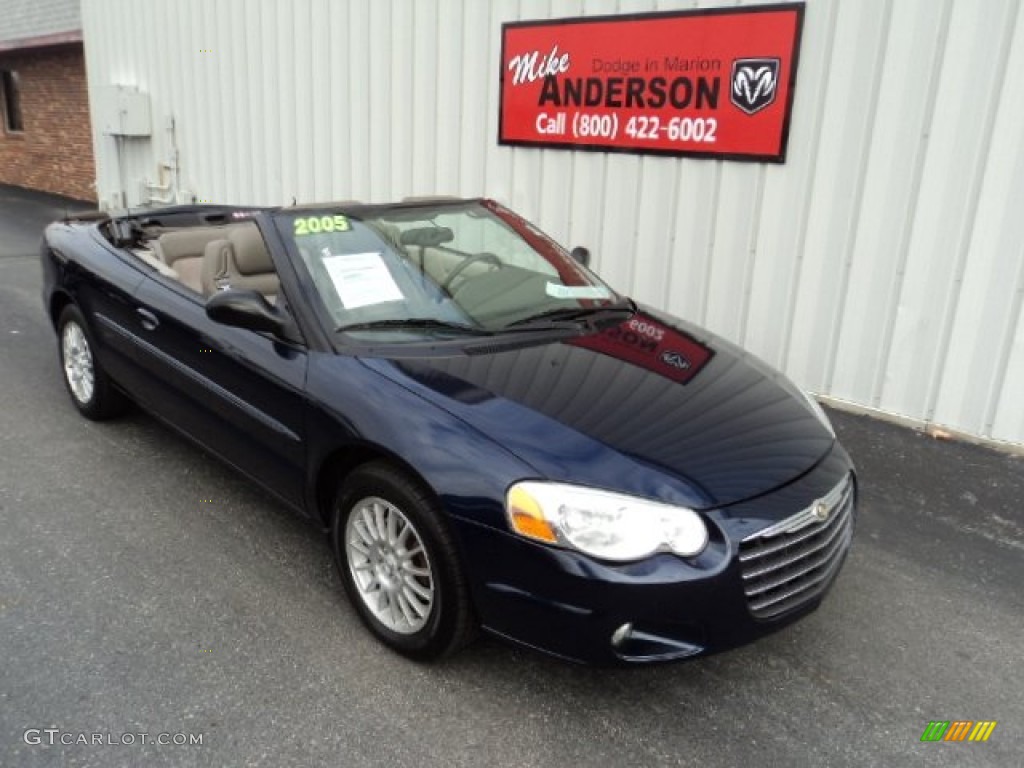 2005 Sebring Touring Convertible - Deep Blue Pearl / Dark Taupe/Medium Taupe photo #1