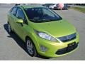 2012 Lime Squeeze Metallic Ford Fiesta SEL Sedan  photo #2