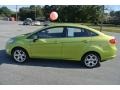 2012 Lime Squeeze Metallic Ford Fiesta SEL Sedan  photo #3