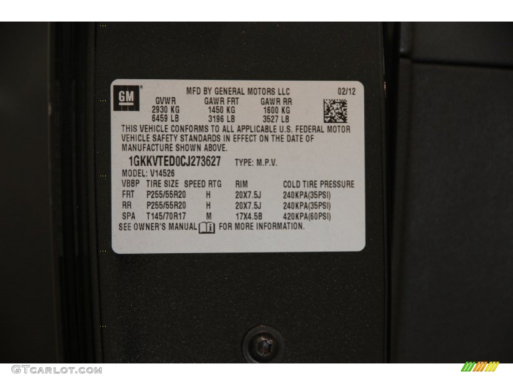 2012 Acadia Denali AWD - Carbon Black Metallic / Cashmere photo #54