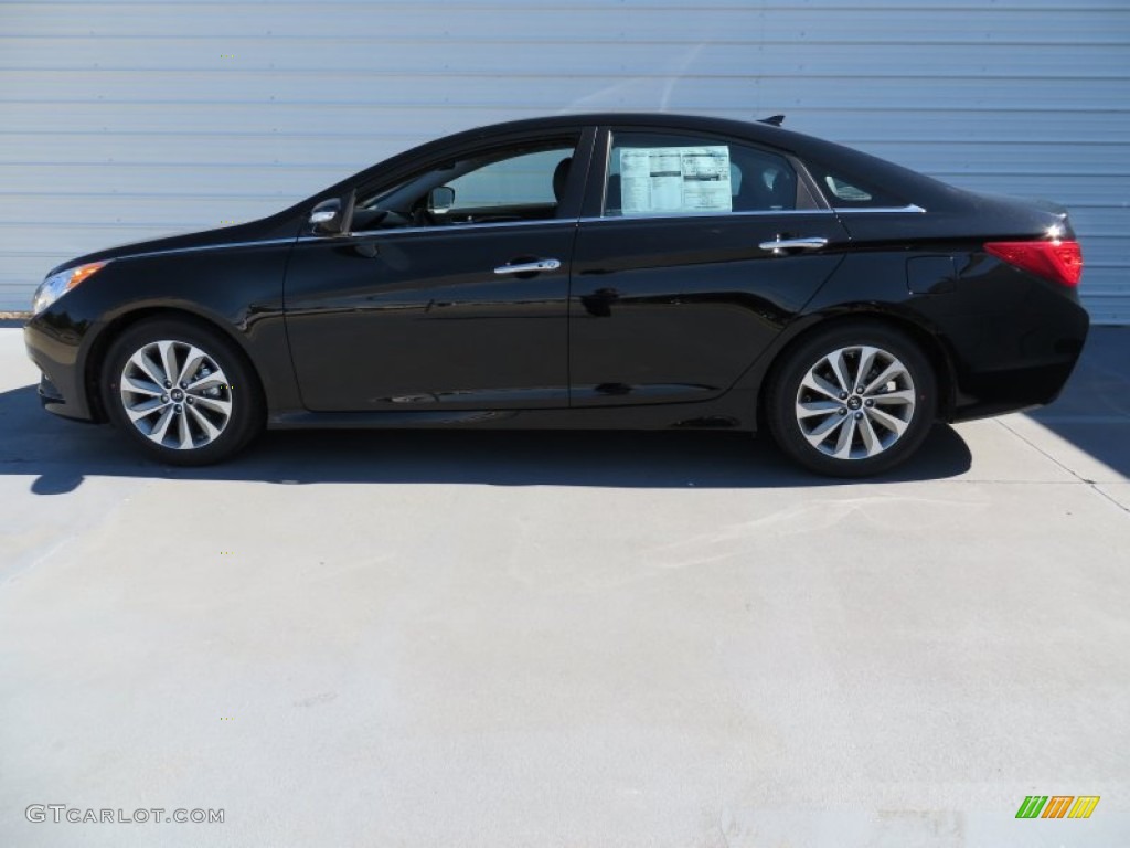 2014 Sonata Limited - Phantom Black Metallic / Black photo #6