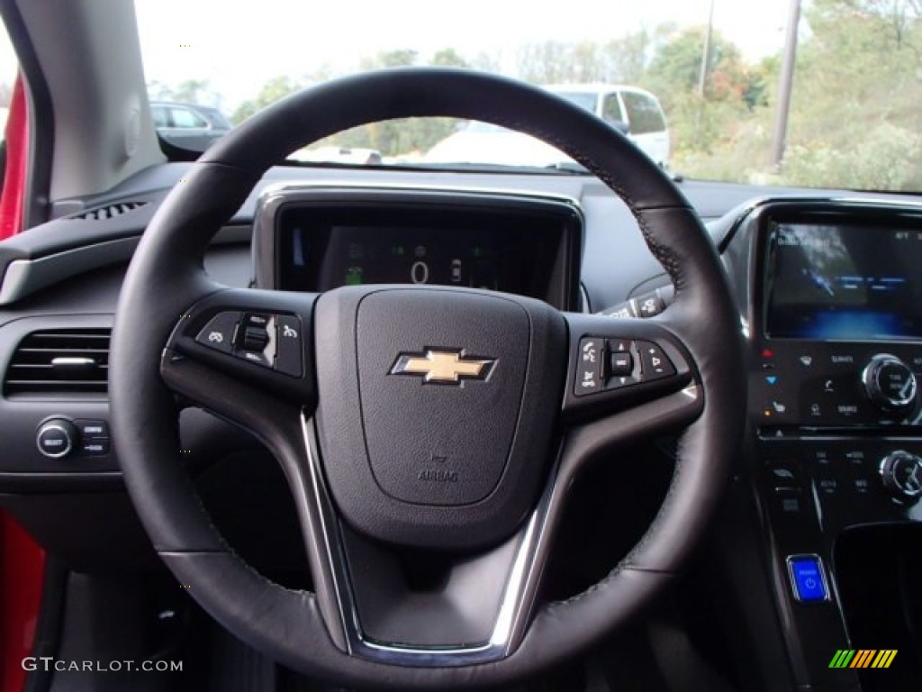 2014 Chevrolet Volt Standard Volt Model Jet Black/Dark Accents Steering Wheel Photo #87211665