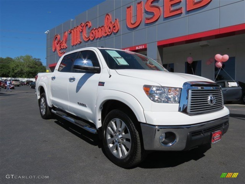 2013 Tundra Limited CrewMax 4x4 - Super White / Red Rock photo #1