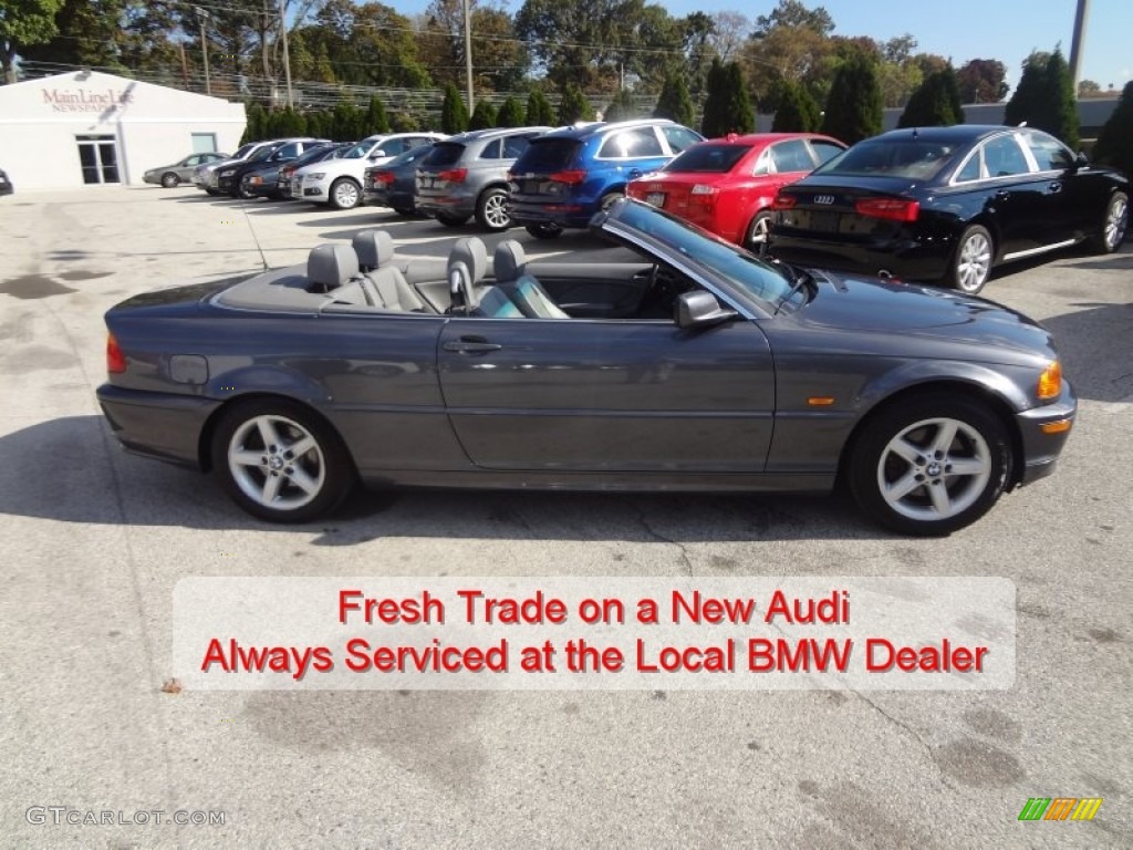 2003 3 Series 325i Convertible - Jet Black / Grey photo #2