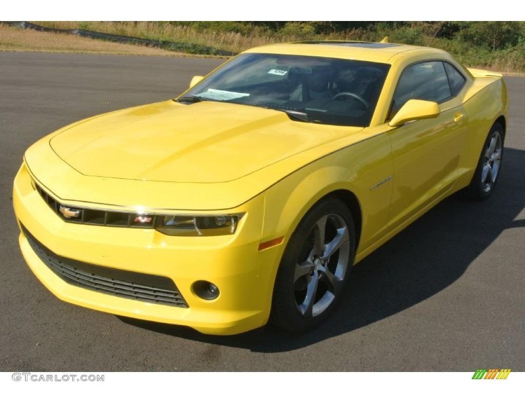 2014 Camaro LT Coupe - Bright Yellow / Black photo #2