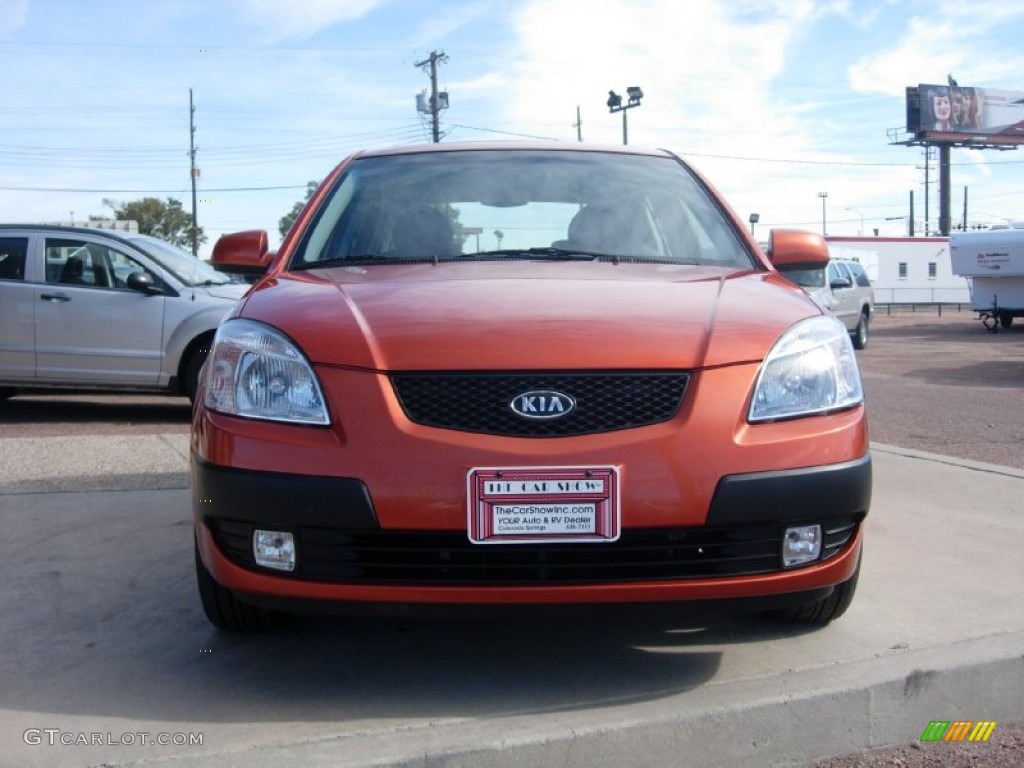2008 Rio Rio5 SX Hatchback - Sunset Orange / Gray photo #15